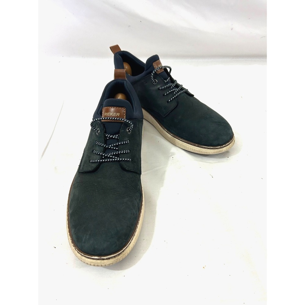 Rieker Memo Soft  Stans Men's Blue Suede Leather Slip on Lace Shoe Size 10/43